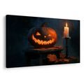 WANDBILD GRUSELKÜRBIS MIT KERZE - HALLOWEEN- UND HORROR-BILDER - BILDER