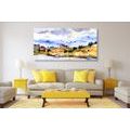 CANVAS PRINT WATERCOLOR VILLAGE - PICTURES OF NATURE AND LANDSCAPE - PICTURES