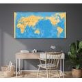 DECORATIVE PINBOARD WORLD MAP IN AN INTERESTING DESIGN - PICTURES ON CORK - PICTURES