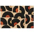 SELBSTKLEBENDE TAPETE RETRO-VINYLPLATTEN AUF BEIGEM HINTERGRUND - MUSIK FOTOTAPETEN - TAPETEN