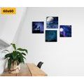 CANVAS PRINT SET MYSTERIOUS WOLF - SET OF PICTURES - PICTURES