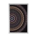 POSTER MANDALA WITH A SUN PATTERN IN SHADES OF PURPLE - FENG SHUI - POSTERS