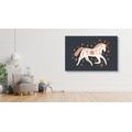 CANVAS PRINT FAIRY-TALE UNICORN WITH A FOLKLORE TOUCH - CHILDRENS PICTURES - PICTURES