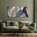 TABLEAU EN 5 PARTIES – VAGUES ABSTRAITES AUX TONS TERREUX - IMAGES FORMES ABSTRAITES - TABLEAUX