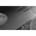 CANVAS PRINT FOLDED STONES IN A MOONLIGHT IN BLACK AND WHITE - BLACK AND WHITE PICTURES - PICTURES