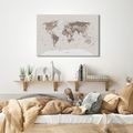 WANDBILD WELTKARTE IN BEIGE - WELTKARTEN ALS BILDER - BILDER