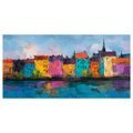 WANDBILD FARBIGE STADTARCHITEKTUR - BUNTE HÄUSER - BILDER