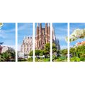 5-RÉSZES KÉP BARCELONAI KATEDRÁLIS - VÁROST ÁBRÁZOLÓ KÉPEK - KÉPEK