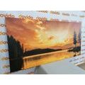 CANVAS PRINT REFLECTION OF A MOUNTAIN LAKE - PICTURES OF NATURE AND LANDSCAPE - PICTURES