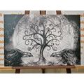 CANVAS PRINT MAGICAL TREE OF LIFE IN BLACK AND WHITE - BLACK AND WHITE PICTURES{% if product.category.pathNames[0] != product.category.name %} - PICTURES{% endif %}