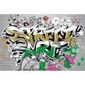 SELF ADHESIVE WALLPAPER GREEN STREET ART INSCRIPTION WITH SPRAYS - SELF-ADHESIVE WALLPAPERS - WALLPAPERS