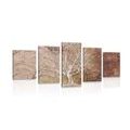 5-PIECE CANVAS PRINT TREE CROWN - PICTURES OF TREES AND LEAVES - PICTURES