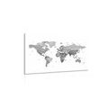 CANVAS PRINT BEAUTIFUL MAP WITH A BLACK AND WHITE TOUCH - PICTURES OF MAPS - PICTURES