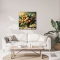 TABLEAU SUR TOILE – BOUQUET DE ROSES ET TOURNESOLS - TABLEAUX DE FLEURS - TABLEAUX