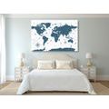 CANVAS PRINT MAP IN BLUE DESIGN - PICTURES OF MAPS - PICTURES