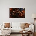 QUADRO SU TELA – GENTILUOMO CORVO CON SIGARO - QUADRI HALLOWEEN E HORROR - STAMPE E QUADRI