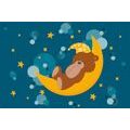 PAPIER PEINT OURS EN PELUCHE SUR LA LUNE - PAPIER PEINT POUR ENFANTS - PAPIER PEINT