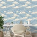 TAPETA MODRÉ VLNY S BÍLÝMI OBLAKY - VZOROVANÉ TAPETY - TAPETY