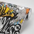 TAPETA GRAFFITI NA TEHLOVEJ STENE - STREET ART TAPETY - TAPETY