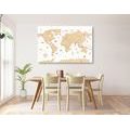 DECORATIVE PINBOARD BEIGE MAP - PICTURES ON CORK - PICTURES