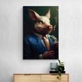 CANVAS PRINT ANIMAL GANGSTER PIG - PICTURES OF ANIMAL GANGSTERS - PICTURES