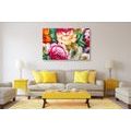 CANVAS PRINT IMPRESSIONISTIC WORLD OF FLOWERS - PICTURES FLOWERS - PICTURES