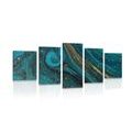 5-PIECE CANVAS PRINT EMERALD ABSTRACTION - ABSTRACT PICTURES{% if product.category.pathNames[0] != product.category.name %} - PICTURES{% endif %}