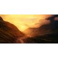 CANVAS PRINT SUNSET OVER THE MOUNTAIN - PICTURES OF NATURE AND LANDSCAPE - PICTURES