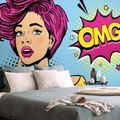 TAPETE DAME IM POP-ART-STIL - OMG! - POP-ART-TAPETEN - TAPETEN