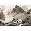 CANVAS PRINT SCANDINAVIAN COTTAGE IN THE MOUNTAINS - PICTURES MOUNTAINS - PICTURES