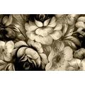 CANVAS PRINT IMPRESSIONISTIC WORLD OF FLOWERS IN SEPIA - BLACK AND WHITE PICTURES - PICTURES