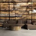 PHOTO WALLPAPER SHADOW OF TREES - WALLPAPERS WITH IMITATION OF WOOD - WALLPAPERS