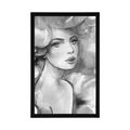 POSTER WOMAN'S CHARM IN BLACK AND WHITE - BLACK AND WHITE - POSTERS