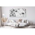 CANVAS PRINT LUXURY FLORAL JEWELRY IN BLACK AND WHITE - BLACK AND WHITE PICTURES - PICTURES