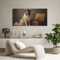 WANDBILD REISENDER HUND MIT HUT - BILDER VON HUNDEN - BILDER