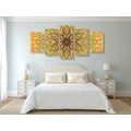 5-TEILIGES WANDBILD EINZIGARTIGES ETHNISCHES ORNAMENT - BILDER MIT FENG SHUI-MOTIVEN - BILDER