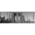 CANVAS PRINT MANHATTAN BRIDGE IN NEW YORK IN BLACK AND WHITE - BLACK AND WHITE PICTURES - PICTURES