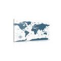 CANVAS PRINT MAP IN BLUE DESIGN - PICTURES OF MAPS - PICTURES