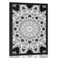 POSTER INTERESTING MANDALA IN BLACK AND WHITE - BLACK AND WHITE - POSTERS