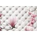 WALLPAPER MAGNOLIA WITH LEATHER IMITATION - WALLPAPERS WITH IMITATION OF LEATHER - WALLPAPERS