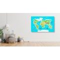 CANVAS PRINT CHILDREN'S MAP WITH SLOVAK NAMES - PICTURES OF MAPS - PICTURES