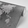 SELF ADHESIVE WALLPAPER OLD MAP ON AN ABSTRACT BACKGROUND IN BLACK AND WHITE - SELF-ADHESIVE WALLPAPERS - WALLPAPERS