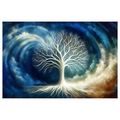 OBRAZ MYSTICKÝ STROM ŽIVOTA V MODRÝCH VLNÁCH - OBRAZY STROMY ŽIVOTA - OBRAZY