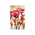 POSTER MIT PASSEPARTOUT ROTE CALLA-BLÜTEN - BLUMEN - POSTER