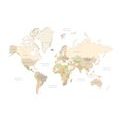CANVAS PRINT WORLD MAP WITH VINTAGE ELEMENTS - PICTURES OF MAPS - PICTURES