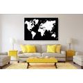 CANVAS PRINT WHITE MAP ON A BLACK BACKGROUND - PICTURES OF MAPS - PICTURES