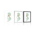 POSTER WITH MOUNT SILHOUETTE OF A WOMAN ON A WHITE BACKGROUND - WOMEN - POSTERS