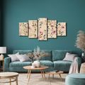 5-TEILIGES WANDBILD BLUMIGE HARMONIE - BILDER BLUMEN - BILDER