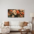 CANVASTAVLA ORANGEVITA BLOMMOR I SKYMNING - BLOMTAVLOR - TAVLOR