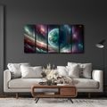 5-TEILIGES WANDBILD GALAXIE UND PLANET - WANDBILDER GALAXIE - BILDER